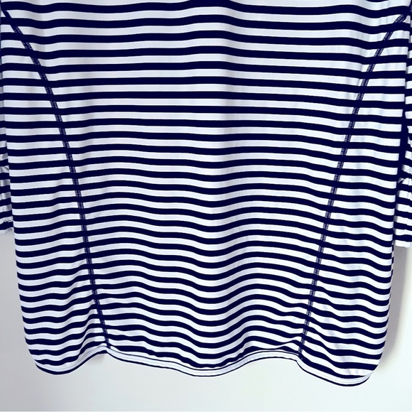 Coolibar Seacoast Swim Cover-Up Hooded Dress Black & White Stripe Beachy Coastal - Picture 15 of 16